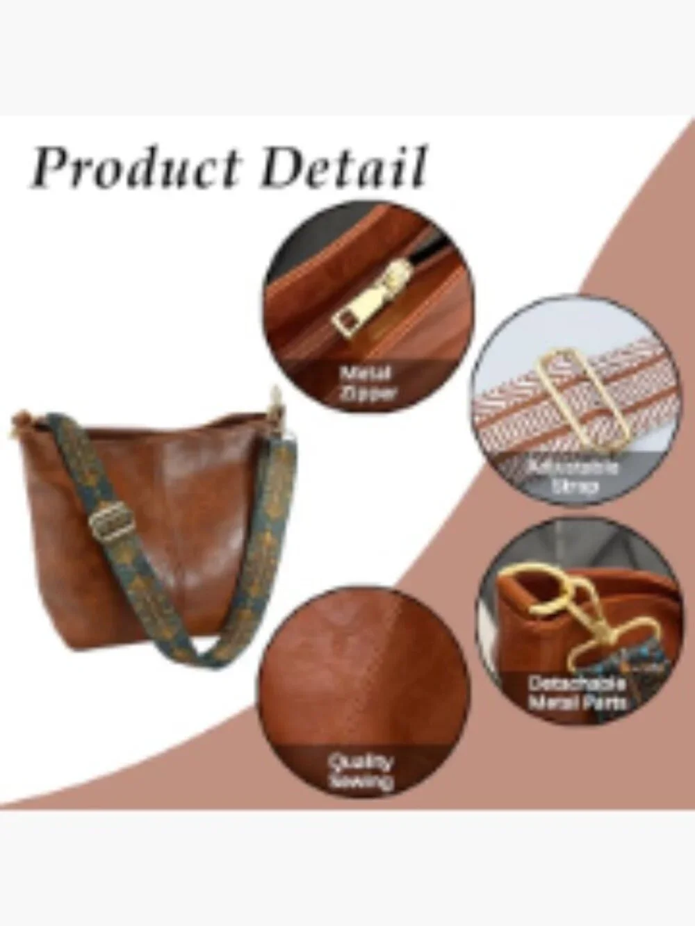 Vegan Leather Crossbody Bag Hobo Shoulder Purse with Zipper Handbag for Women